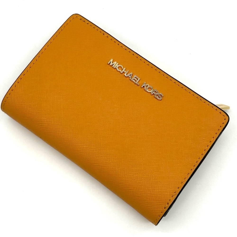 Michael Kors Medium Bifold Zip Chain Wallet Cider - Picture 6 of 8
